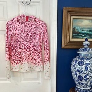 Women’s Mott50 Pink & White Zip Up Rash Guard Top Size Small